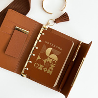 Damen A7 Mini Taschen-Planer Journal, Ästhetisches Notizbuch aus PU-Leder mit Ringbindung, Süße Loseblatt-Schreibwaren im Großhandel