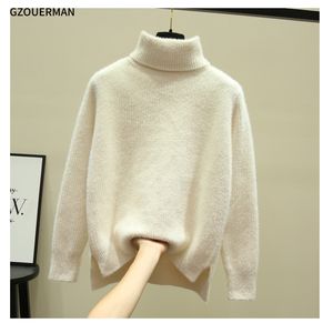 2025 yeni moda kadın kış kazak kore düz renk balıkçı yaka örme kalın rahat kadın kazak - Product Image 5