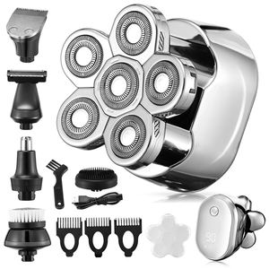 Cortapelos eléctrico de seguridad para hombres, máquina de afeitar portátil impermeable de 6 cuchillas, para peluquero, de fábrica China - Product Image 6