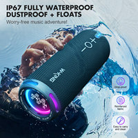 W-King D320 – Enceinte sans fil avec woofer, portable pour l'extérieur, enceinte TWS pour la lecture de musique, enceinte de fête, enceinte basse, mini enceinte