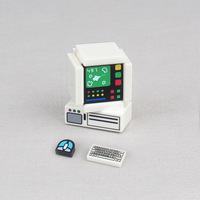 Modèle de montage de scène de micro-ordinateur de bureau en blocs, mini clavier et souris, jouet d'assemblage de petites pièces