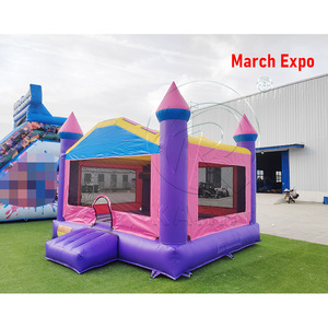 Casa de Brinco Grande, Comercial y para Uso Doméstico, de PVC, 13x13 Pies, Color Rosa, Inflable, para Fiestas Infantiles - Product Image 2