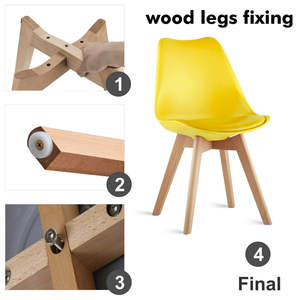 Venta caliente moderno de lujo nórdico hogar cocina restaurante café blanco Silla tulipán comedor <span class=keywords><strong>sillas</strong></span> de plástico con cojín de cuero - Product Image 3