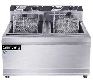 Friggitrice commerciale con 12L + 12L doppio serbatoio elettrico friggitrice Chips macchina