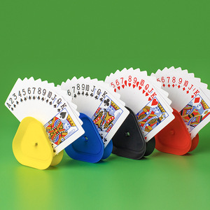 <span class=keywords><strong>Porte</strong></span>-cartes de poker en plastique quatre couleurs, portable, pour publicité, rangement de cartes de poker, format œuf paresseux - Product Image 3