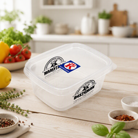 Boîte d'emballage alimentaire en plastique transparent de 250 ml avec couvercle, impression personnalisée du logo