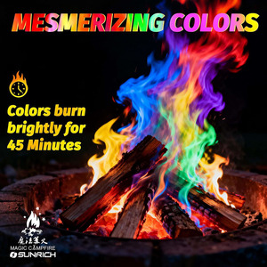Colorant Magique pour Cheminée, Sachets de Changement de Couleur pour <span class=keywords><strong>Feu</strong></span> de Bois d'Intérieur, Flammes Mystiques Arc-en-ciel pour Décoration Hivernale Domestique - Product Image 5