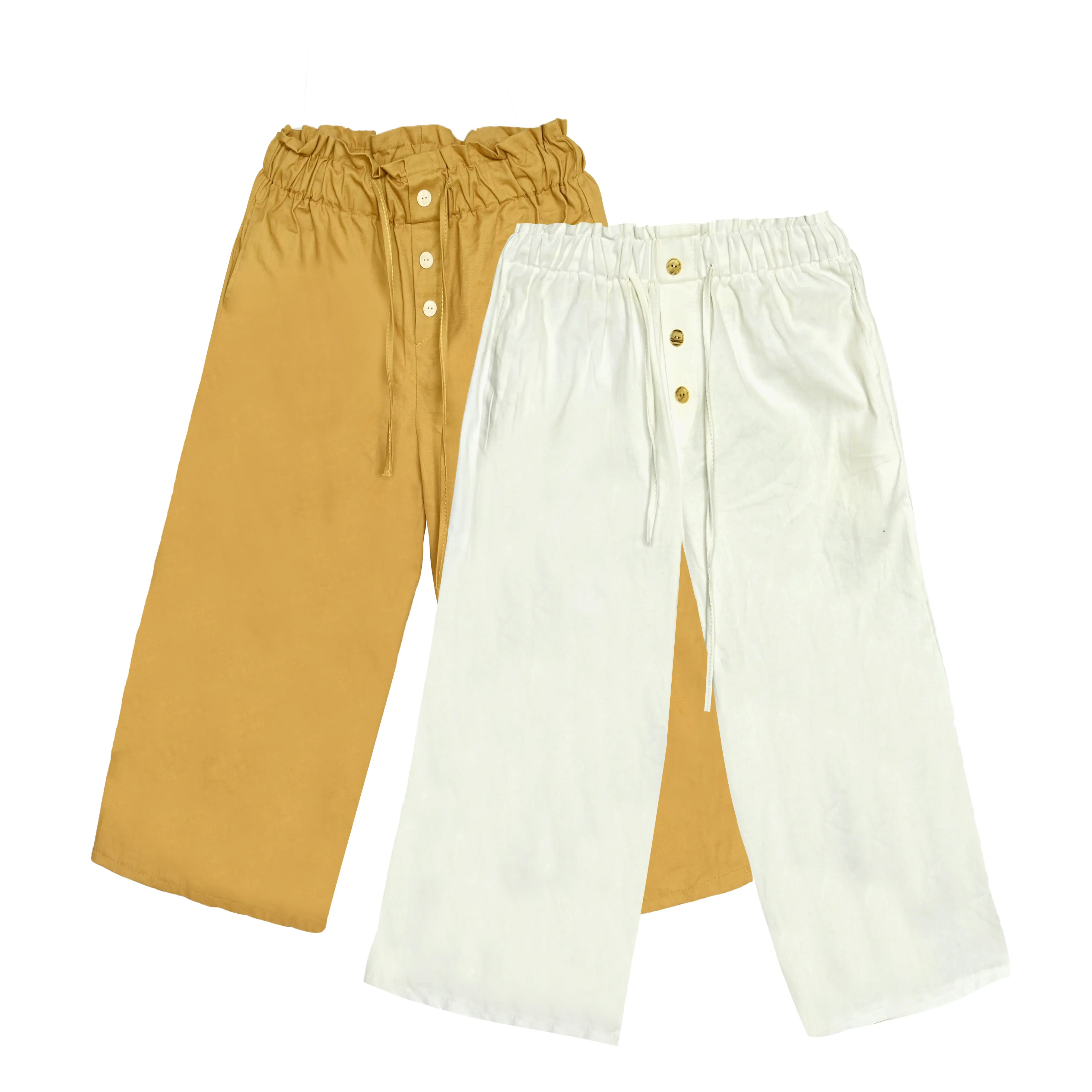 Pantalones de color sólido para mujer Pantalones casuales de cintura alta Culotte Pantalones largos sueltos Ropa deportiva