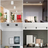 Nuevo Marco de luz redondo hacia abajo montado en superficie MR16 carcasa Interior COB focos GU10 lámpara cabeza accesorio foco LED Downlights