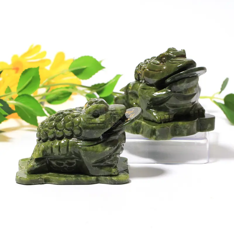 Vendite calde Hsiuyen Jade Money Toad intagliato a mano in cristallo intagliato per la decorazione domestica