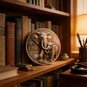 Koin Peringatan Gajah 3D Relief Tinggi Berbahan Tembaga 1oz Buatan Pabrik dengan Cetakan UV, Seni Satwa Liar, Koleksi, Suvenir - Product Image 3