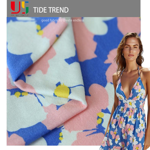 Rayon co giãn in vải cho mùa xuân mùa hè Ánh sáng trọng lượng thoáng khí Rayon quay đơn Jersey đan cho quần áo vải - Product Image 1