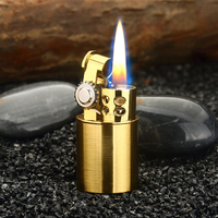 Mini briquet à pétrole écologique en métal, design moderne et simple, avec meule à silex et flamme nue