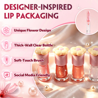 Lip Gloss Kawaii Melembapkan Berkilau dengan Logo Kustom untuk Wanita, Tidak Lengket, Melembapkan, dan Menghasilkan Efek Mengkilap Tinggi