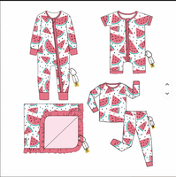 Combinaison bébé en bambou à manches longues, imprimé fruits, durable et extensible, pour usage quotidien, collection automne/hiver, best-seller personnalisé
