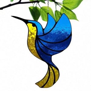 Hummingbird Stained Glass <b>Bird</b> Window Hanging Sun Catcher Window Wall Home Yard Balcony Garden <b>Decor</b> Gifts for Mom <b>Bird</b> Lovers - Product Image 1