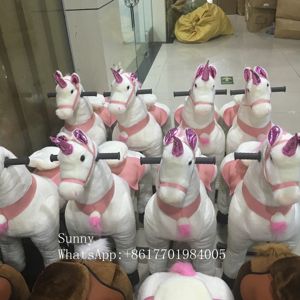 Unisex <span class=keywords><strong>3</strong></span>-Size doldurulmuş sürme at mekanik hayvan binmek büyük boy ahşap/plastik/peluş binmek-on oyuncak kiralama için - Product Image 5