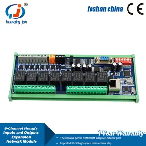 Relay Module 24v Huaqingjun 8-Channel RS485 Communication Hongfa Relay Module 24V Modbus RTU/TCP Ethernet RS232 LAN Network For Led Strips