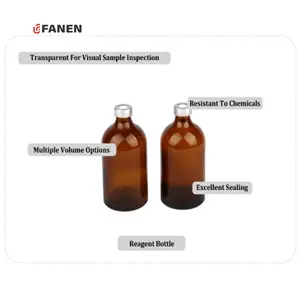 Fanen 100Ml Amber Buisvormige Glazen Headspace Flacon Laboratorium Hplc Insert Chromatografie Flesjes