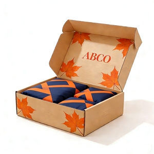 Boîtes en carton ondulé auto-assemblantes en papier recyclé avec logo de marque personnalisé, boîtes d'expédition portables en relief pour vêtements et <span class=keywords><strong>chaussettes</strong></span> - Product Image 2