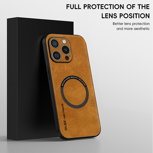 Per <span class=keywords><strong>iPhone</strong></span> 16 <span class=keywords><strong>Pro</strong></span> 16e 15 Plus 14 13 <span class=keywords><strong>12</strong></span> 11 <span class=keywords><strong>Pro</strong></span> Max iPhone16 <span class=keywords><strong>Cover</strong></span> posteriore Ultra sottile Anti goccia OLGE pelle pelle custodia magnetica per telefono - Product Image 6