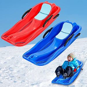 Grand traîneau de <span class=keywords><strong>luge</strong></span> en plastique HDPE durable pour enfants et adultes <span class=keywords><strong>Luge</strong></span> à neige <span class=keywords><strong>freestyle</strong></span> pliable avec corde et frein - Product Image 3