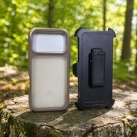 Coques de téléphone en acrylique pour iPhone 18 17 16 15 14 13 Pro Max, robustes avec béquille, étui de protection avec clip ceinture, finition mate, coque arrière 2-en-1