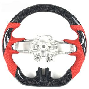 Volante de Fibra de Carbono Real a <span class=keywords><strong>Precio</strong></span> de Fábrica para <span class=keywords><strong>Ford</strong></span> <span class=keywords><strong>Mustang</strong></span> 2015 2017 2018 2020, Estilo Deportivo con Base Plana - Product Image 1