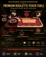 Table de roulette de casino professionnelle SUCCESSOR, table de poker de luxe avec logo personnalisé et base robuste