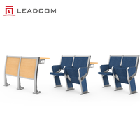 LEADCOM LS-423 Ensemble de table et chaise de conférence modulable pour salle de classe, avec chaise rembourrée en tissu et accoudoirs, pour écoles et salles de classe