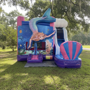 <span class=keywords><strong>Castillo</strong></span> Inflable Temático de Sirena de 18 oz, Trampolín Inflable, Chateau Gonflable, Casa de Brinco Inflable para Niña - Product Image 2