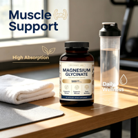 Capsules de glycinate de magnésium 500 mg à absorption élevée, complément alimentaire, soutient la fonction nerveuse quotidienne, 60 capsules OEM, vente chaude