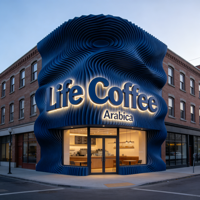 Enseigne LED personnalisée pour entreprise, étanche, pour l'extérieur, avec lettres 3D, pour restaurant, fast-food, publicité sur le devant