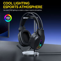 Headset Gaming Kabel T-WOLF H160 dengan Lampu LED, Peredam Kebisingan Aktif, Tahan Air, untuk PC & Desktop