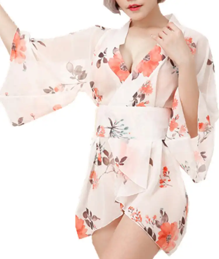 새로운 디자인 인기 여성 미니 잠옷 섹시한 란제리 기모노 목욕 가운 잠옷 섹시한 Nightshirt