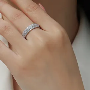 2024 Fijne Sieraden Groothandel Onregelmatige 925 Zilveren Ringen Vergulde Moissanite Ring Voor Vrouwen Moissanite Grote Ring