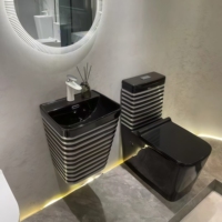 WC monobloc moderne en céramique, à poser au sol, avec double chasse à gravité, ensemble de sanitaires pour salle de bain