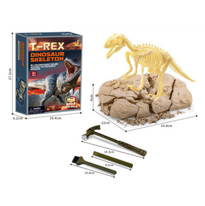 Kit de excavación arqueológica 3D DIY, juguete de exploración natural para niños con esqueleto de dinosaurio y fósil - Product Image 1