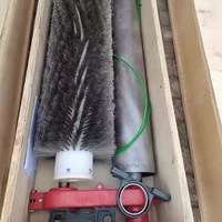 Nettoyeur de bande transporteuse à brosse rotative sans moteur, balayeuse de convoyeur entraînée par courroie pour charbon, ciment, sable, carrière, brosse industrielle
