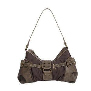 Retro style <b>patchwork</b> shoulder <b>bag</b> Metal buckle underarm <b>bag</b> Large capacity fashionable women's <b>bag</b> - Product Image 3