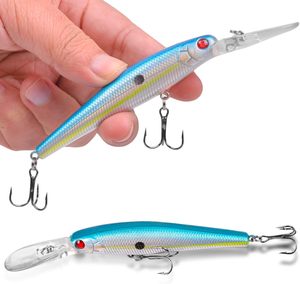 Leurre flottant longue portée pour lancer, type Minnow, appât artificiel dur avec hameçons pour la pêche en eau douce et au bar. - Product Image 3