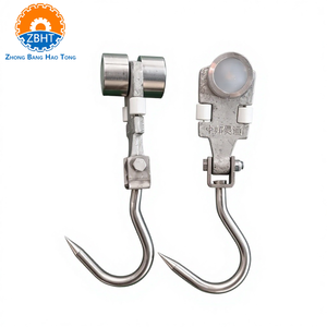 Gancho de colgar carcasas de alta resistencia y gran capacidad de carga, de doble riel con polea, para carne, ovejas y cabras, herramienta para línea de matanza en mataderos - Product Image 2