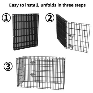 Металлический защитный барьер-ограждение без дна для собак средних и мелких пород, для использования в помещении - Product Image 3