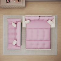 Canapé-lit convertible 3 en 1 personnalisable, canapé-lit moderne pliable, canapé-lit queen size, canapé-lit nuage doux, rose