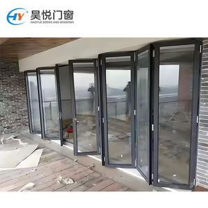 Puertas plegables de aluminio Bifold Patio Glass Interior Sliding Closet Room Divider Modern Home Office Design - Product Image 3