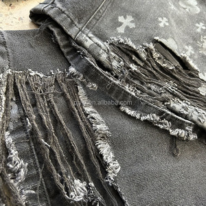 Ropa de calle personalizada <span class=keywords><strong>Pantalones</strong></span> <span class=keywords><strong>cortos</strong></span> de mezclilla desgastados con borlas rasgadas de cintura doble para hombre <span class=keywords><strong>Pantalones</strong></span> <span class=keywords><strong>cortos</strong></span> de mezclilla desgastados con pierna recta - Product Image 6