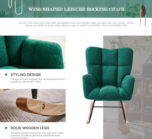 <span class=keywords><strong>Sillón</strong></span> Mecedora Moderno, Superventas de Fábrica, Tapizado en Tela, con Respaldo Alto, Reposabrazos y Funda Extraíble - Product Image 4