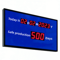 Affichage numérique industriel LED personnalisable, tableau de scores de sécurité, compteur de jours, minuterie programmable, 1,8 pouce pour entrepôts