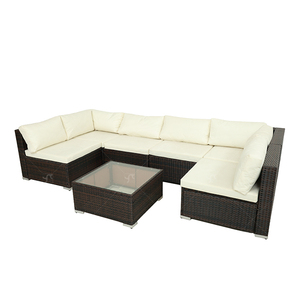 All Day <b>Outdoor</b> 6 Seat Garden Sectional Furniture <b>Rattan</b> <b>Outdoor</b> Terrace Session Set <b>Rattan</b> <b>Outdoor</b> Set - Product Image 1