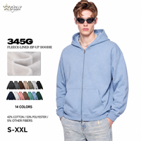 Sweat-shirt à capuche zippé pour homme en mélange de coton et polaire, uni, à manches longues, décontracté, streetwear d'hiver, personnalisable avec logo OEM ODM